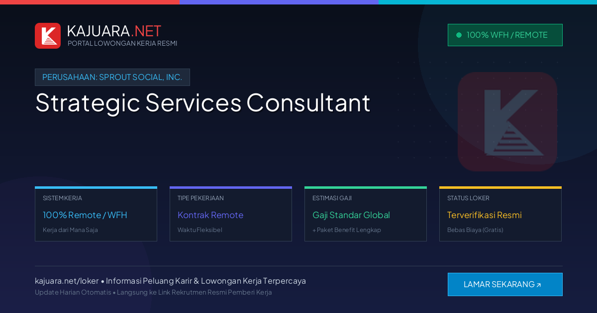 Lowongan Kerja Remote: Strategic Services Consultant di Sprout Social, Inc.
