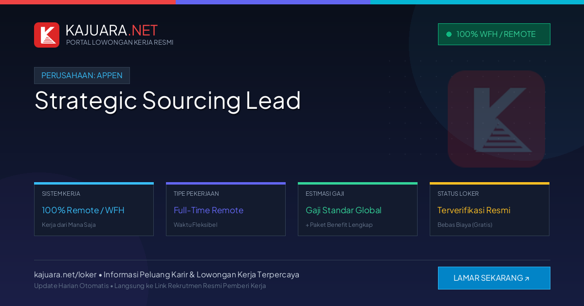 Lowongan Kerja Remote: Strategic Sourcing Lead di Appen
