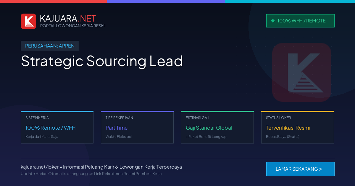 Lowongan Kerja Remote: Strategic Sourcing Lead di Appen