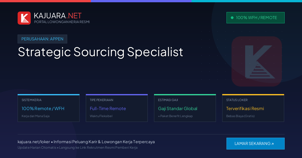 Lowongan Kerja Remote: Strategic Sourcing Specialist di Appen