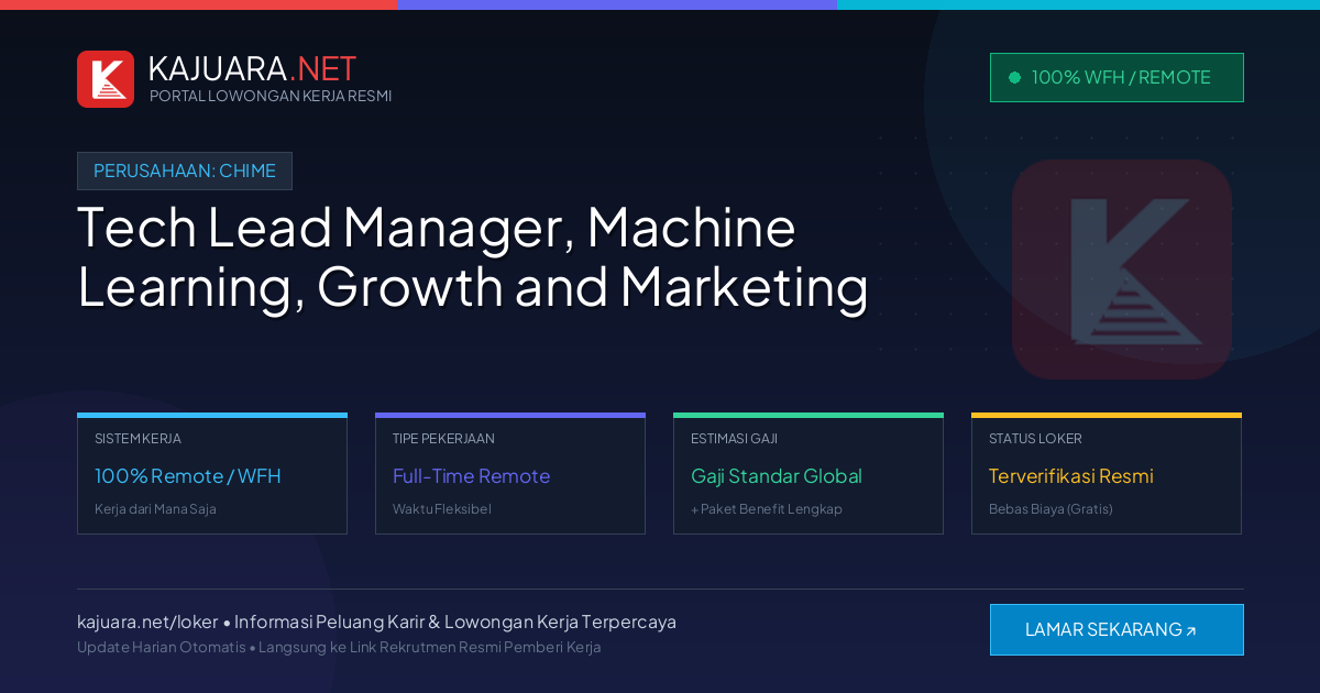 [100% Remote] Tech Lead Manager, Machine Learning, Growth and Marketing at Chime – Hiring Now