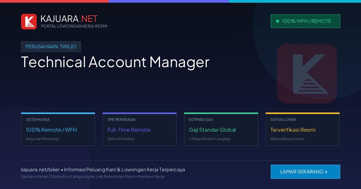 Lowongan Kerja Remote: Technical Account Manager di Twilio