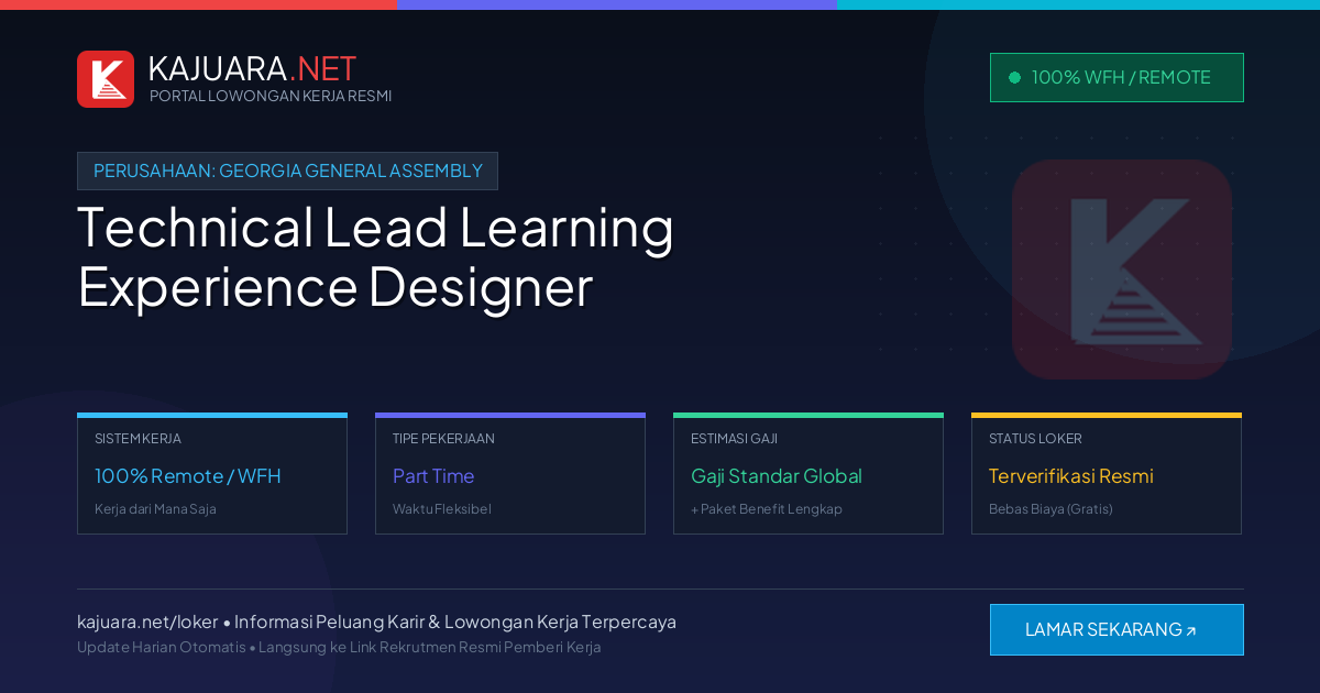 Lowongan Kerja Remote: Technical Lead Learning Experience Designer di Georgia General Assembly