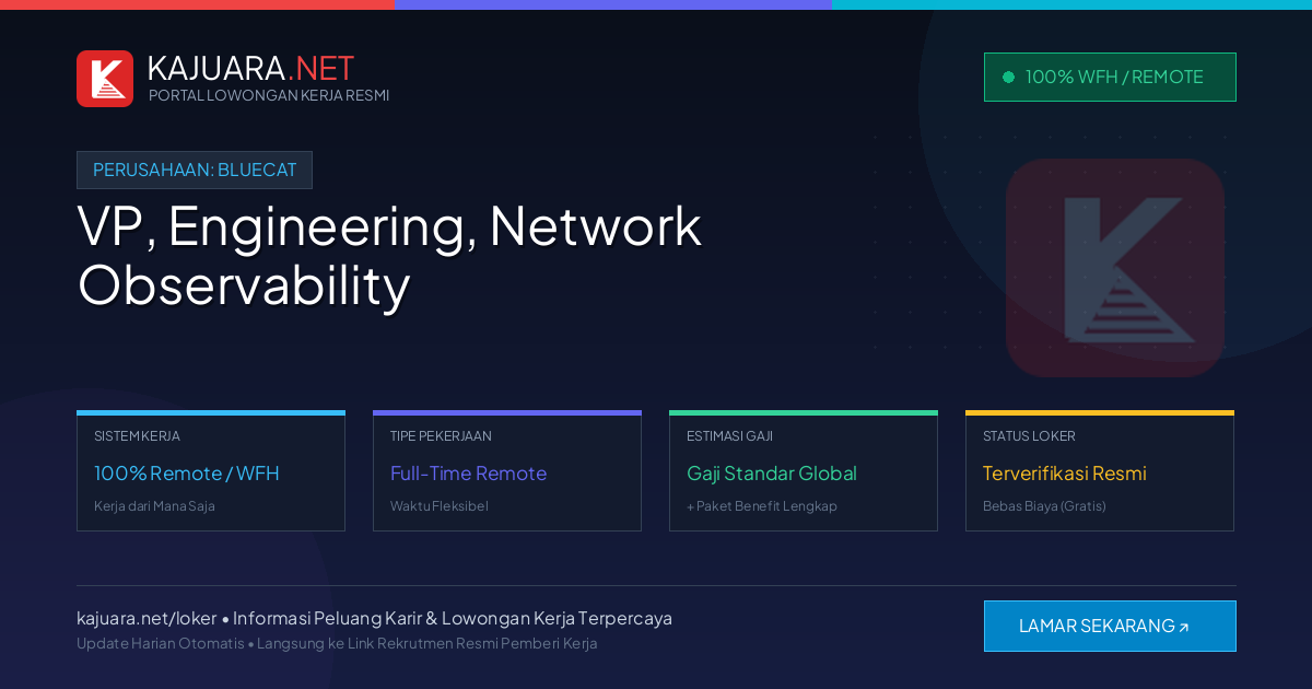 Lowongan Kerja Remote: VP, Engineering, Network Observability di BlueCat