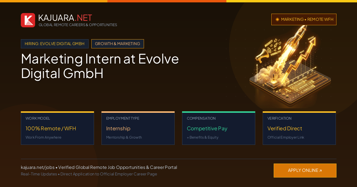 Marketing Intern at Evolve Digital GmbH (100% Remote WFH)