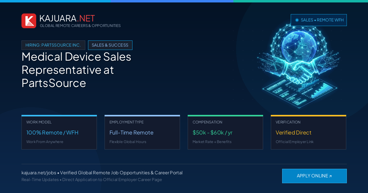 Medical Device Sales Representative at PartsSource Inc. - Remote WFH
