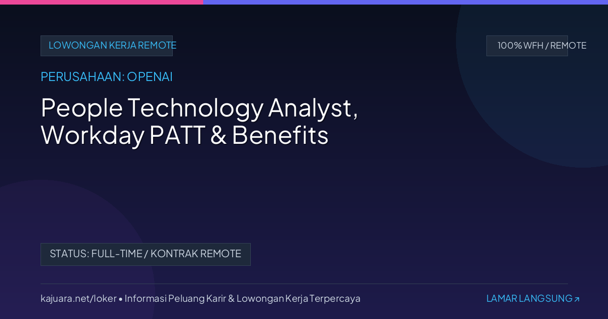 People Technology Analyst, Workday PATT & Benefits