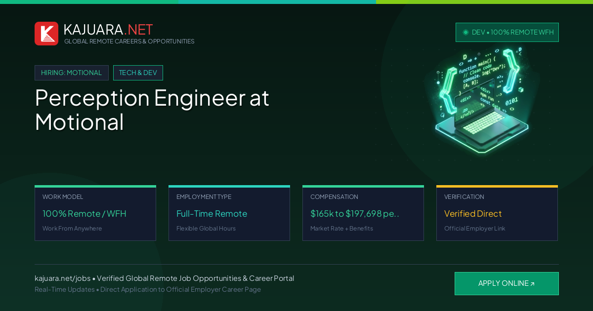 Perception Engineer at Motional (Global Remote Career)