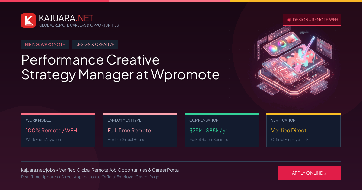 Performance Creative Strategy Manager at Wpromote (Remote WFH)