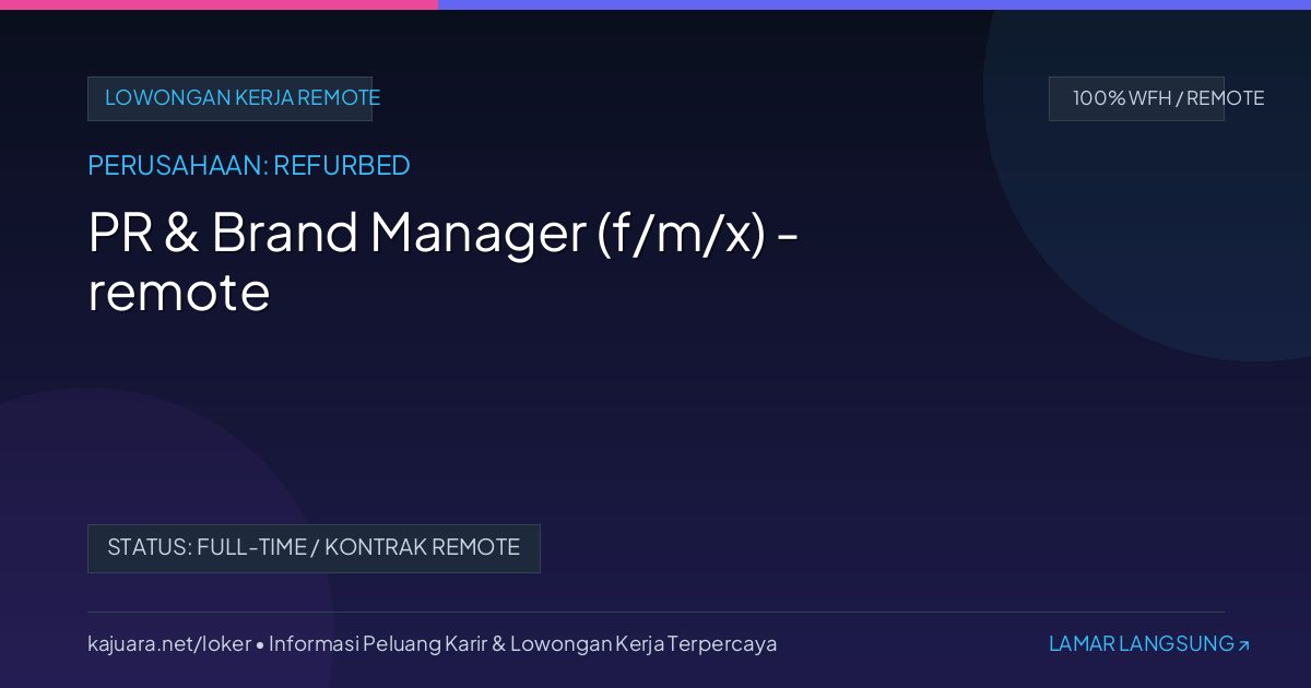 PR & Brand Manager (f/m/x) - remote