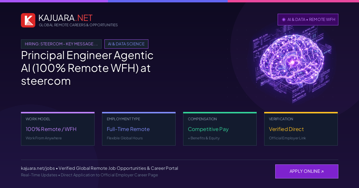 Principal Engineer Agentic AI (100% Remote WFH) at steercom