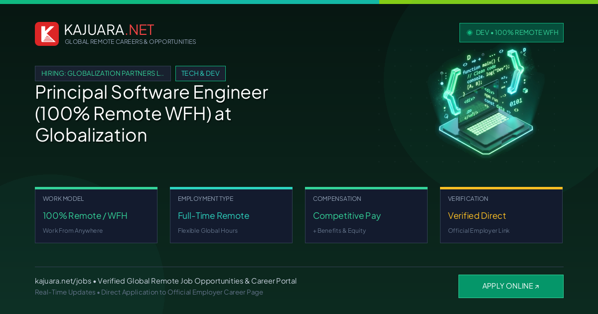 Principal Software Engineer (100% Remote WFH) at Globalization Partners