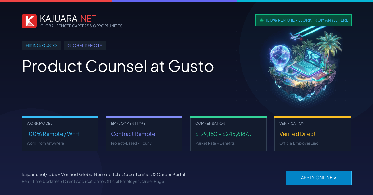 Product Counsel at Gusto (Global Remote Career)