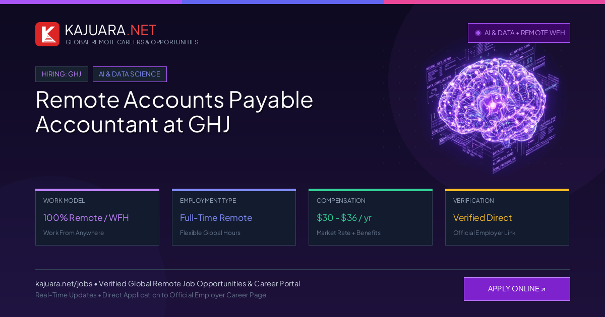 Remote Accounts Payable Accountant at GHJ - Work From Home