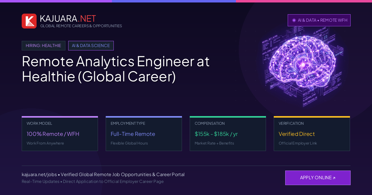 Remote Analytics Engineer at Healthie (Global Career)
