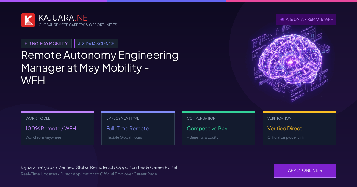 Remote Autonomy Engineering Manager at May Mobility - WFH