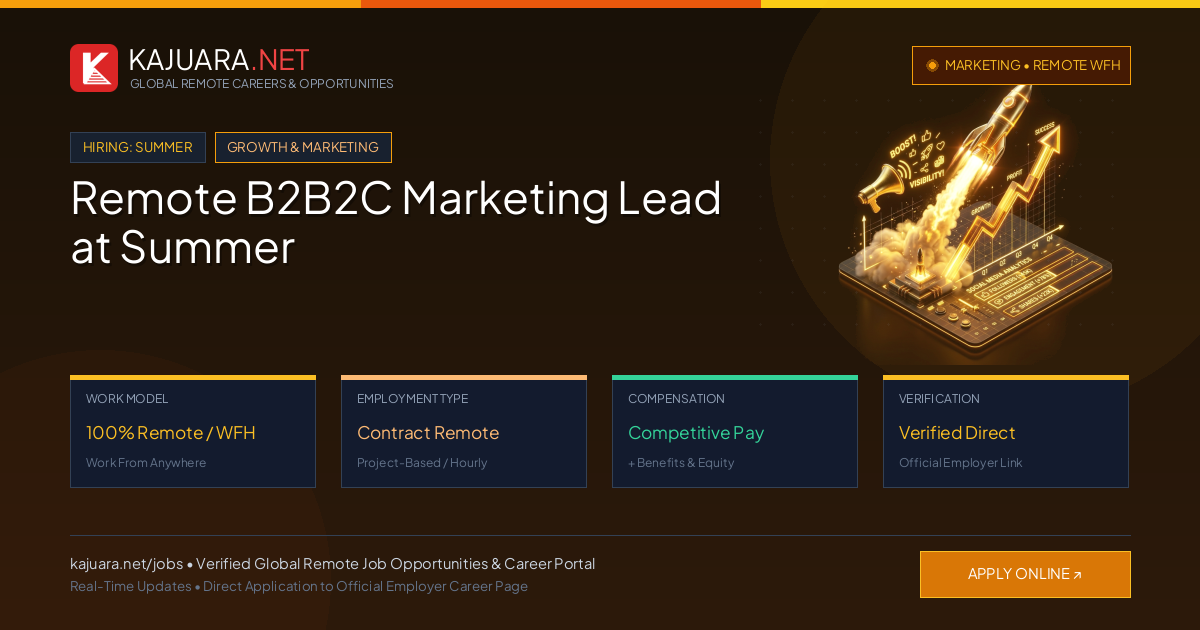 Remote B2B2C Marketing Lead at Summer - Work From Home