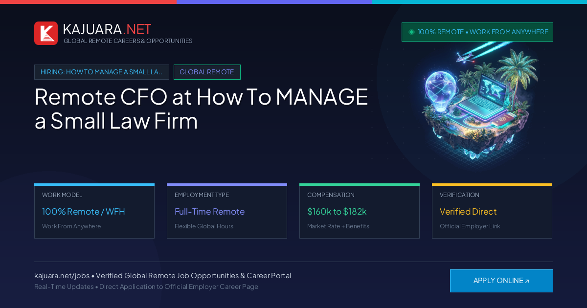 Remote CFO at How To MANAGE a Small Law Firm - Work From Home