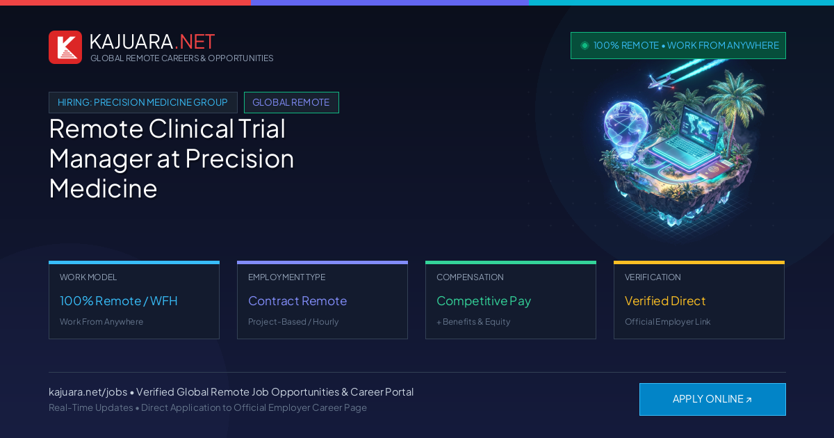 Remote Clinical Trial Manager at Precision Medicine Group - WFH
