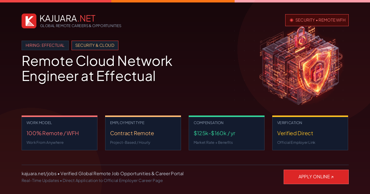 Remote Cloud Network Engineer at Effectual - Work From Home