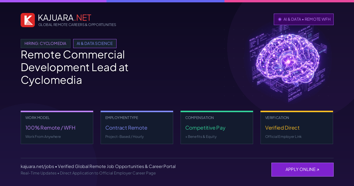 Remote Commercial Development Lead at Cyclomedia - Work From Home