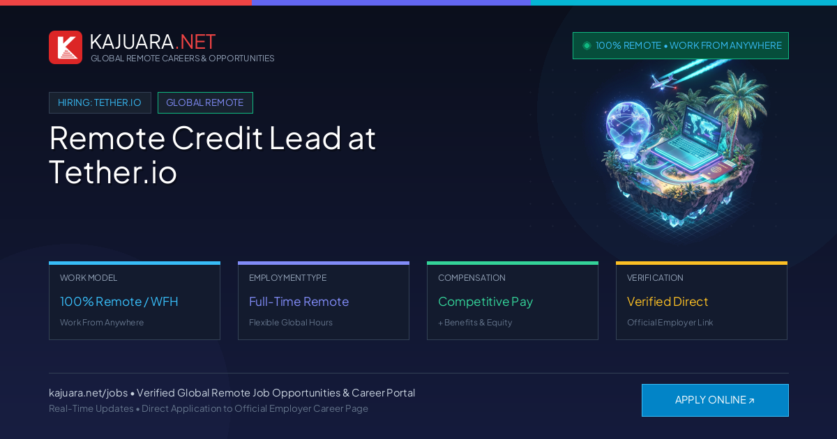 Remote Credit Lead at Tether.io - Work From Home