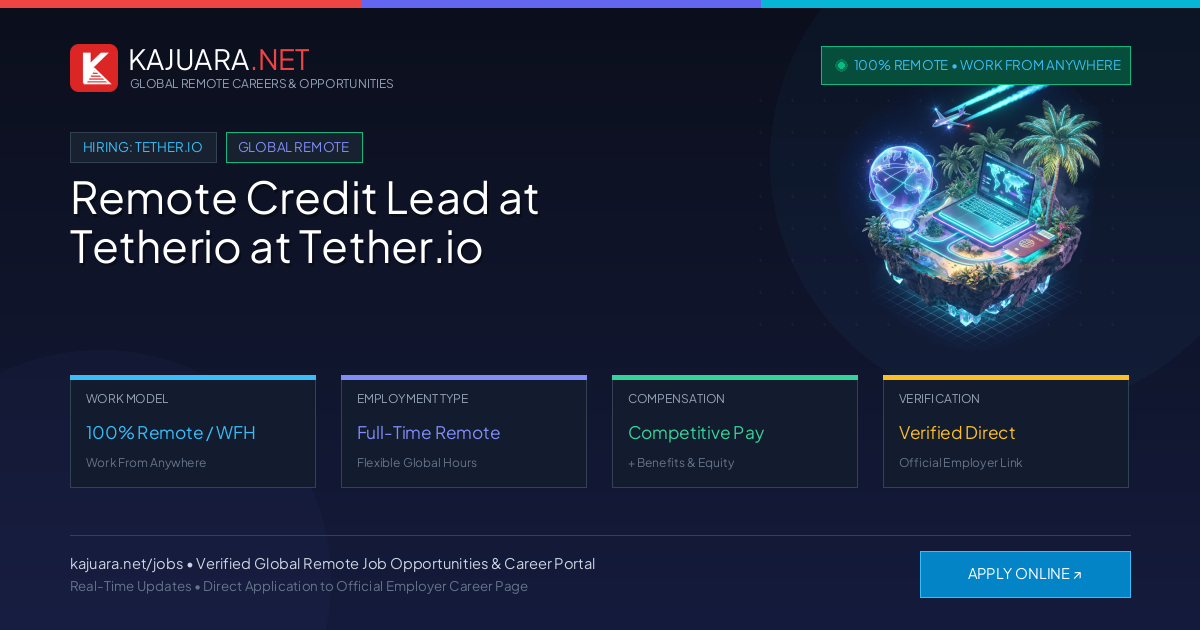 Remote Credit Lead at Tetherio - Work From Home