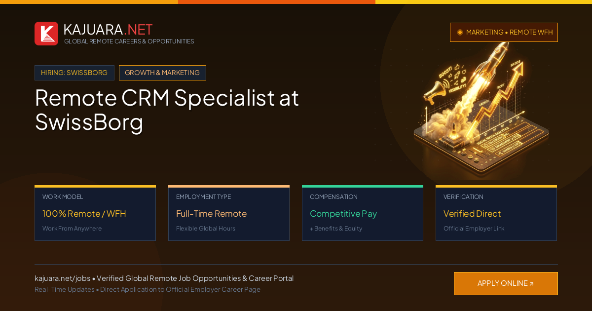 Remote CRM Specialist at SwissBorg - Work From Home