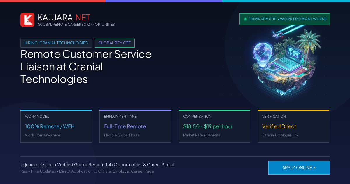 Remote Customer Service Liaison at Cranial Technologies - WFH