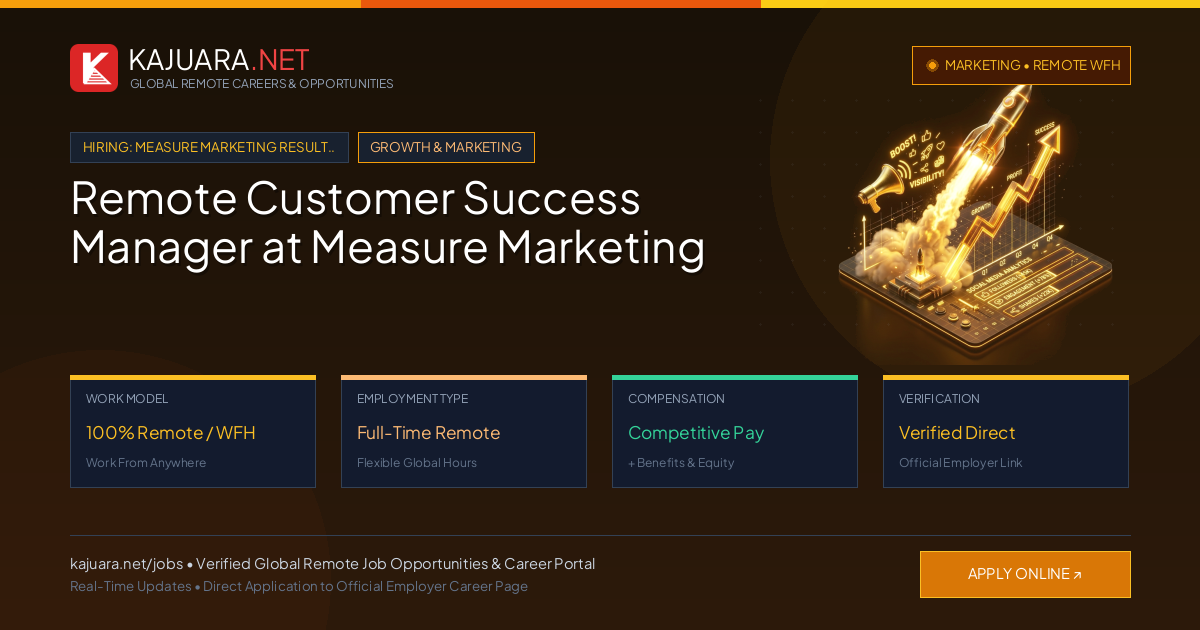 Remote Customer Success Manager at Measure Marketing - Work From Home