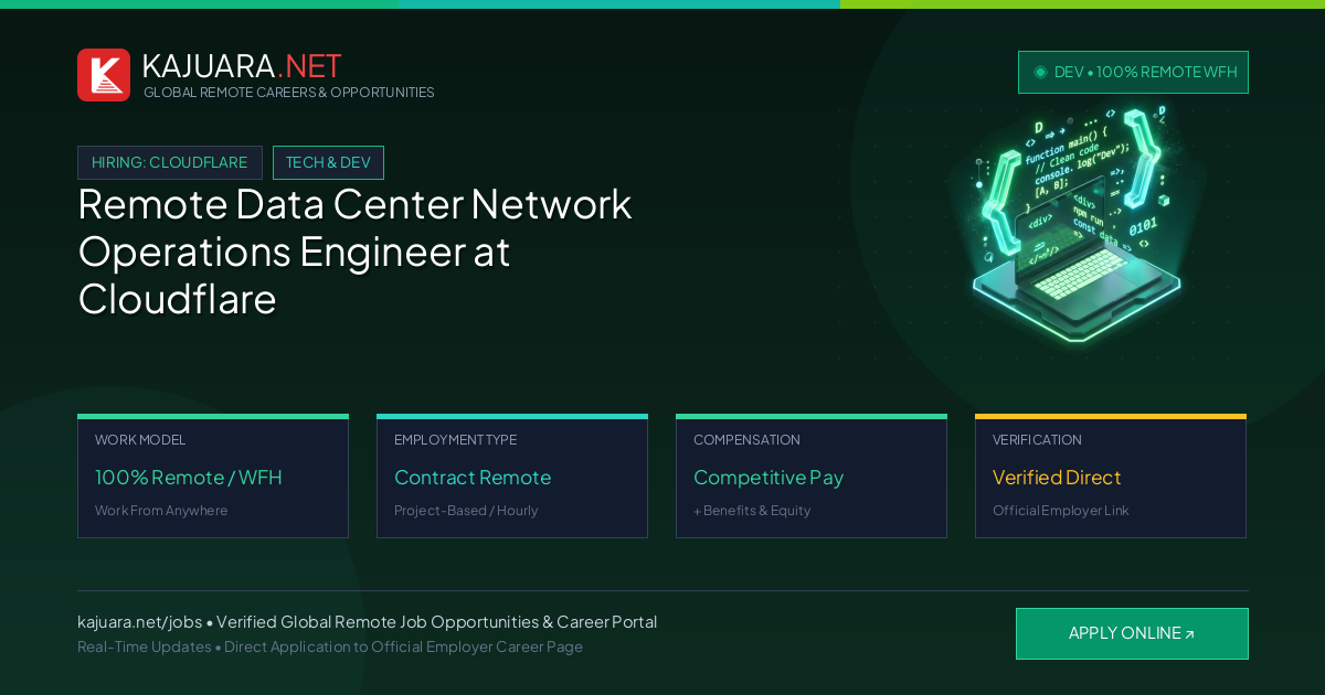 Remote Data Center Network Operations Engineer at Cloudflare - WFH