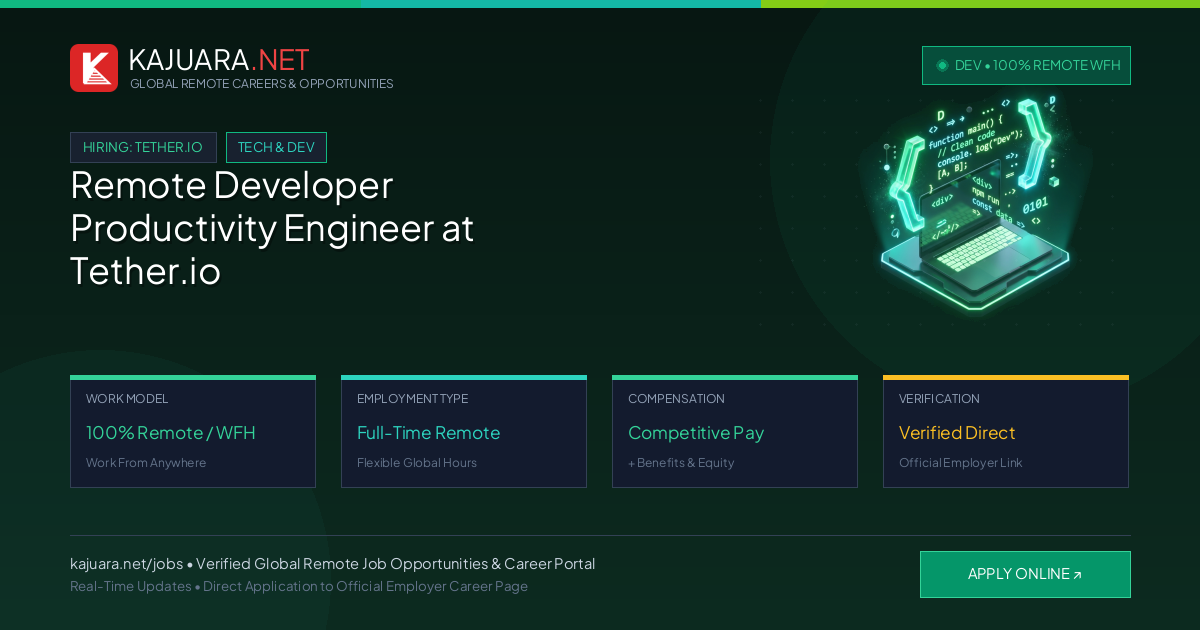 Remote Developer Productivity Engineer at Tether.io - Work From Home