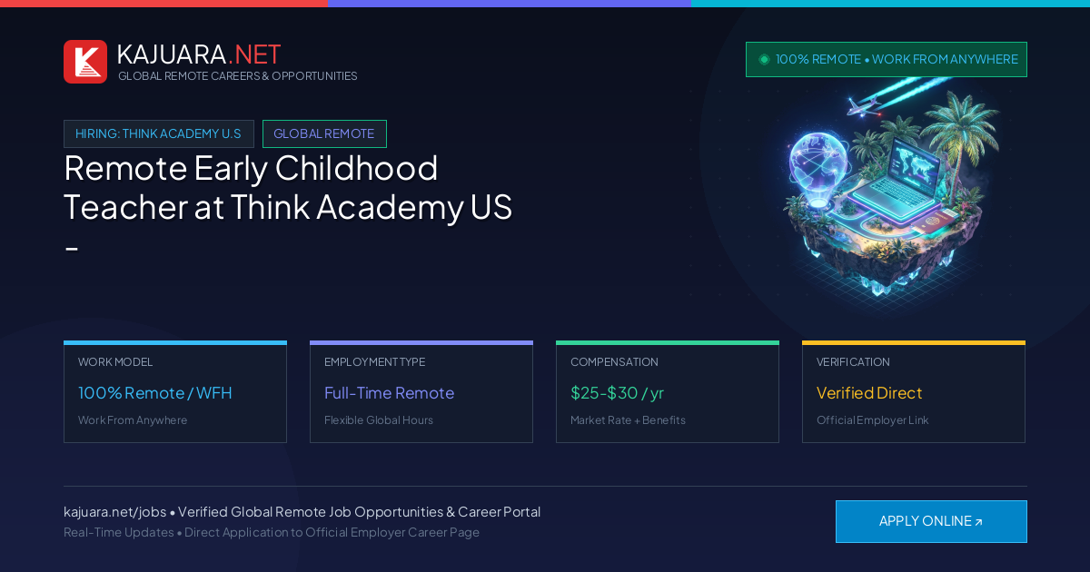 Remote Early Childhood Teacher at Think Academy US - WFH Career