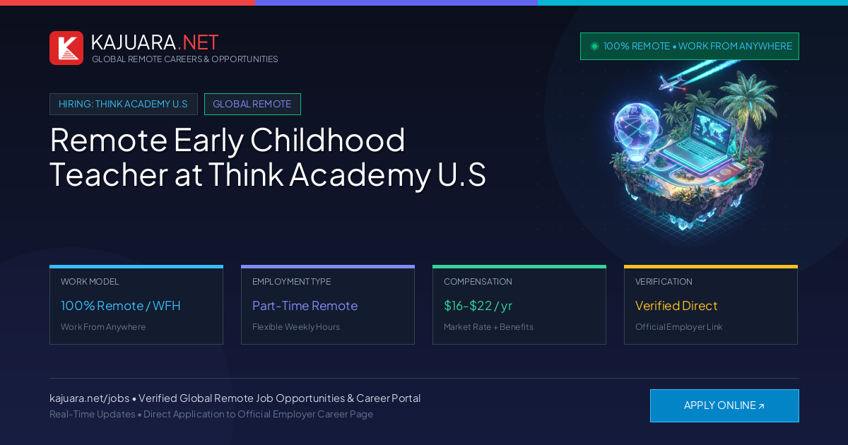Remote Early Childhood Teacher at Think Academy U.S - Work From Home