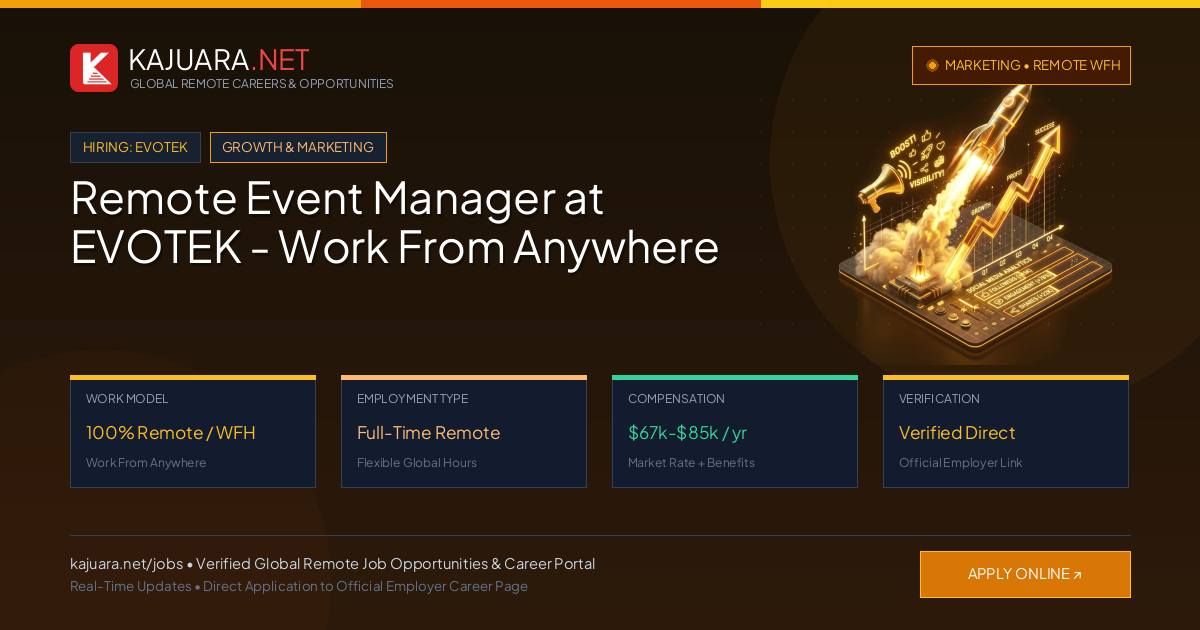 Remote Event Manager at EVOTEK - Work From Anywhere