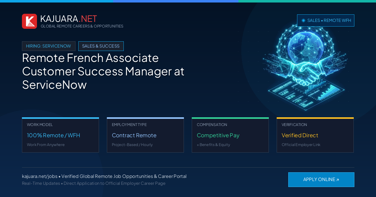 Remote French Associate Customer Success Manager at ServiceNow