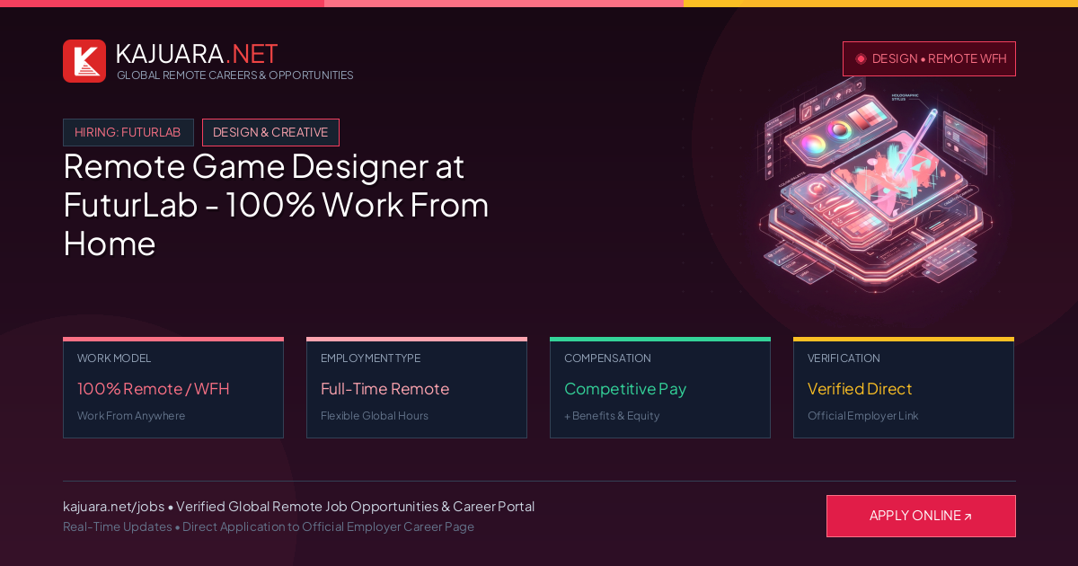 Remote Game Designer at FuturLab - 100% Work From Home