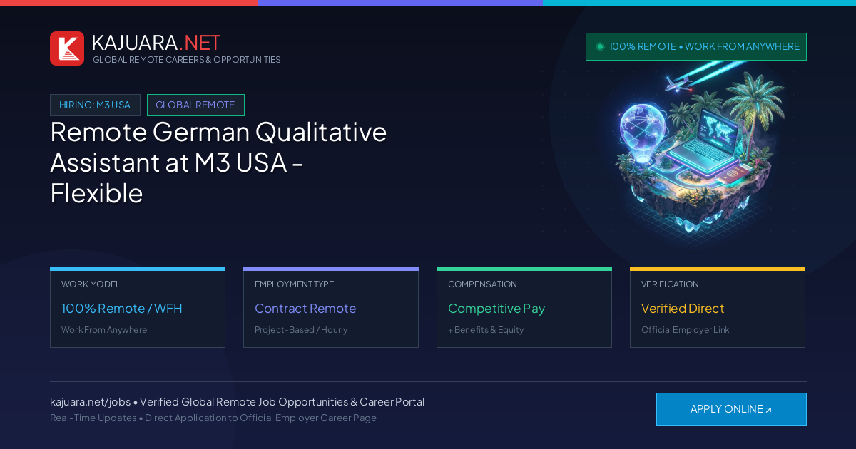 Remote German Qualitative Assistant at M3 USA - Flexible WFH