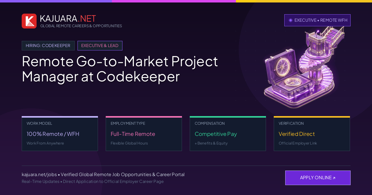 Remote Go-to-Market Project Manager at Codekeeper - Work From Home