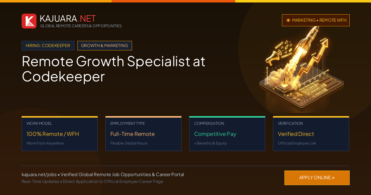 Remote Growth Specialist at Codekeeper - Work From Home