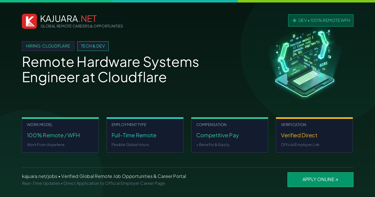 Remote Hardware Systems Engineer at Cloudflare - Work From Home