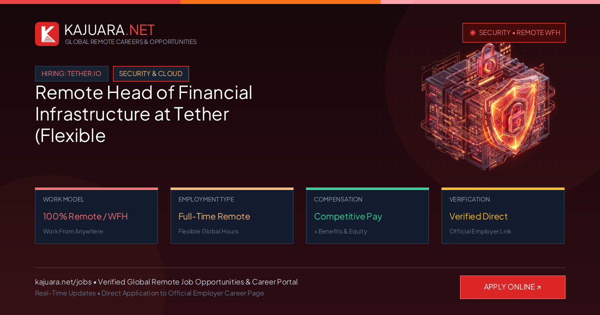Remote Head of Financial Infrastructure at Tether (Flexible WFH)