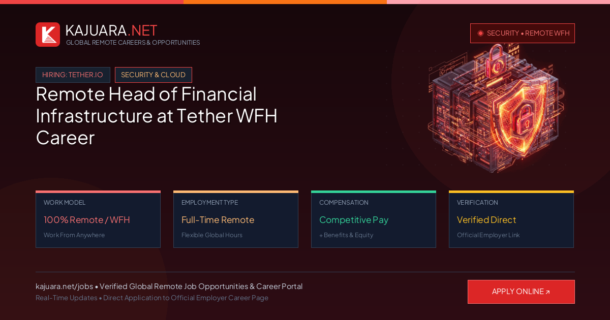 Remote Head of Financial Infrastructure at Tether WFH Career