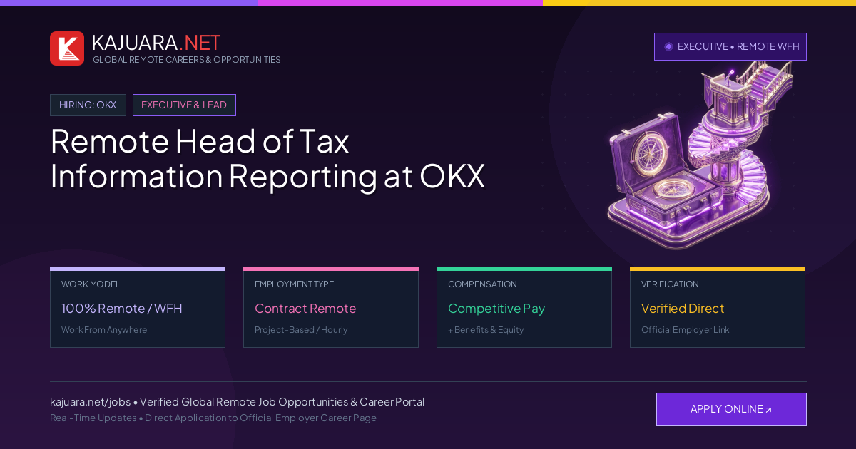 Remote Head of Tax Information Reporting at OKX - Work From Home