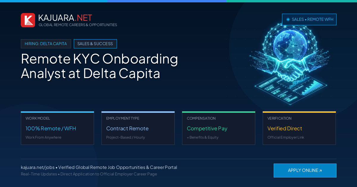 Remote KYC Onboarding Analyst at Delta Capita - Work From Home