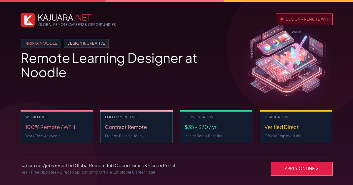 Remote Learning Designer at Noodle - Work From Home