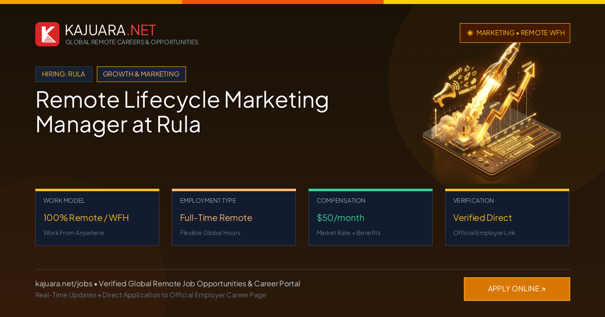 Remote Lifecycle Marketing Manager at Rula - Work From Home