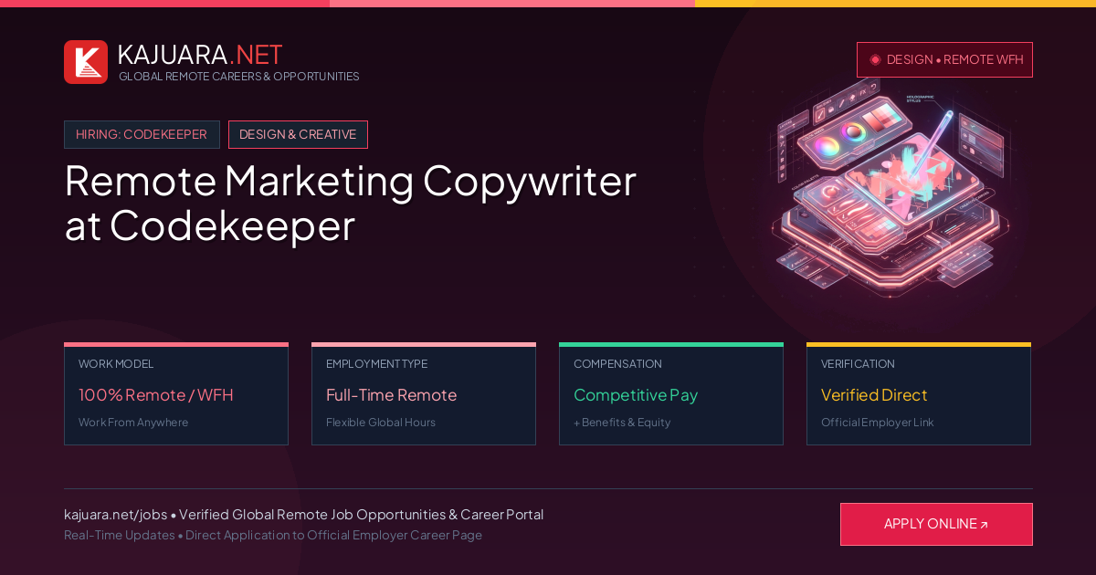 Remote Marketing Copywriter at Codekeeper - Work From Home