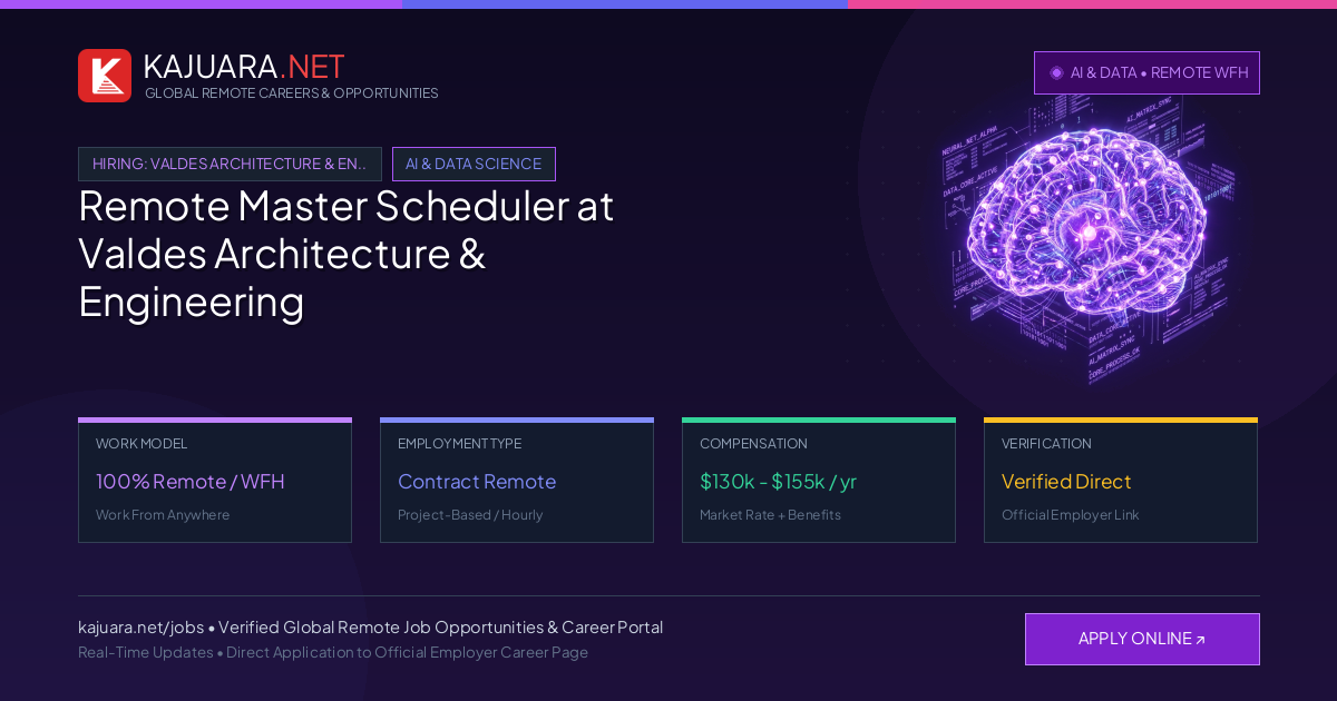 Remote Master Scheduler at Valdes Architecture & Engineering