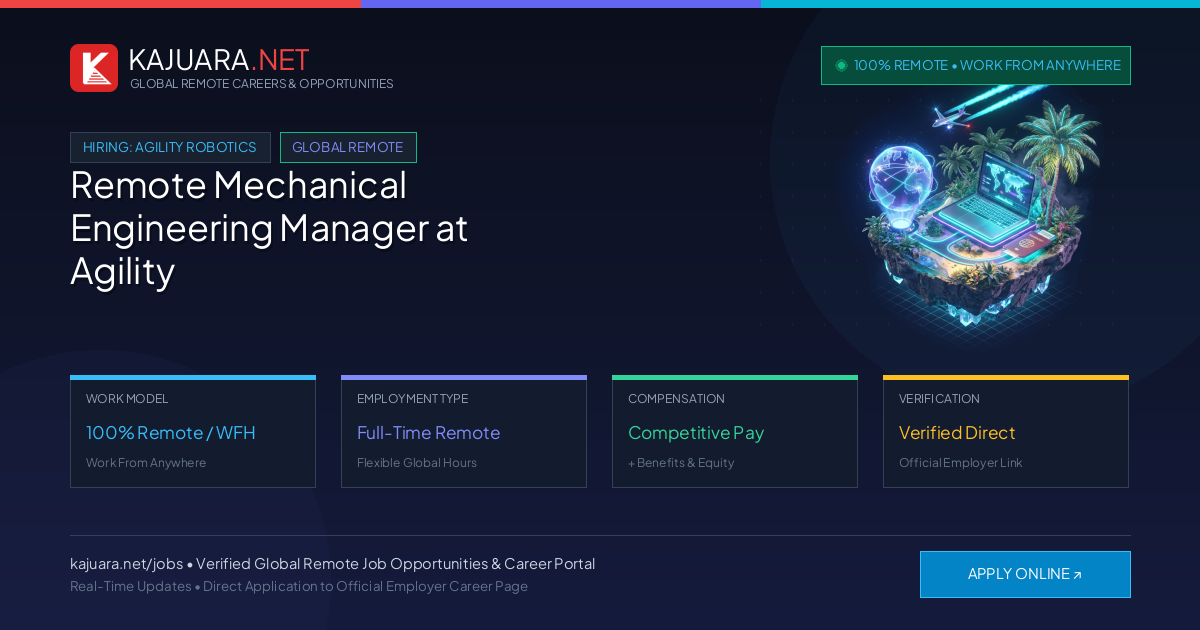 Remote Mechanical Engineering Manager at Agility Robotics WFH